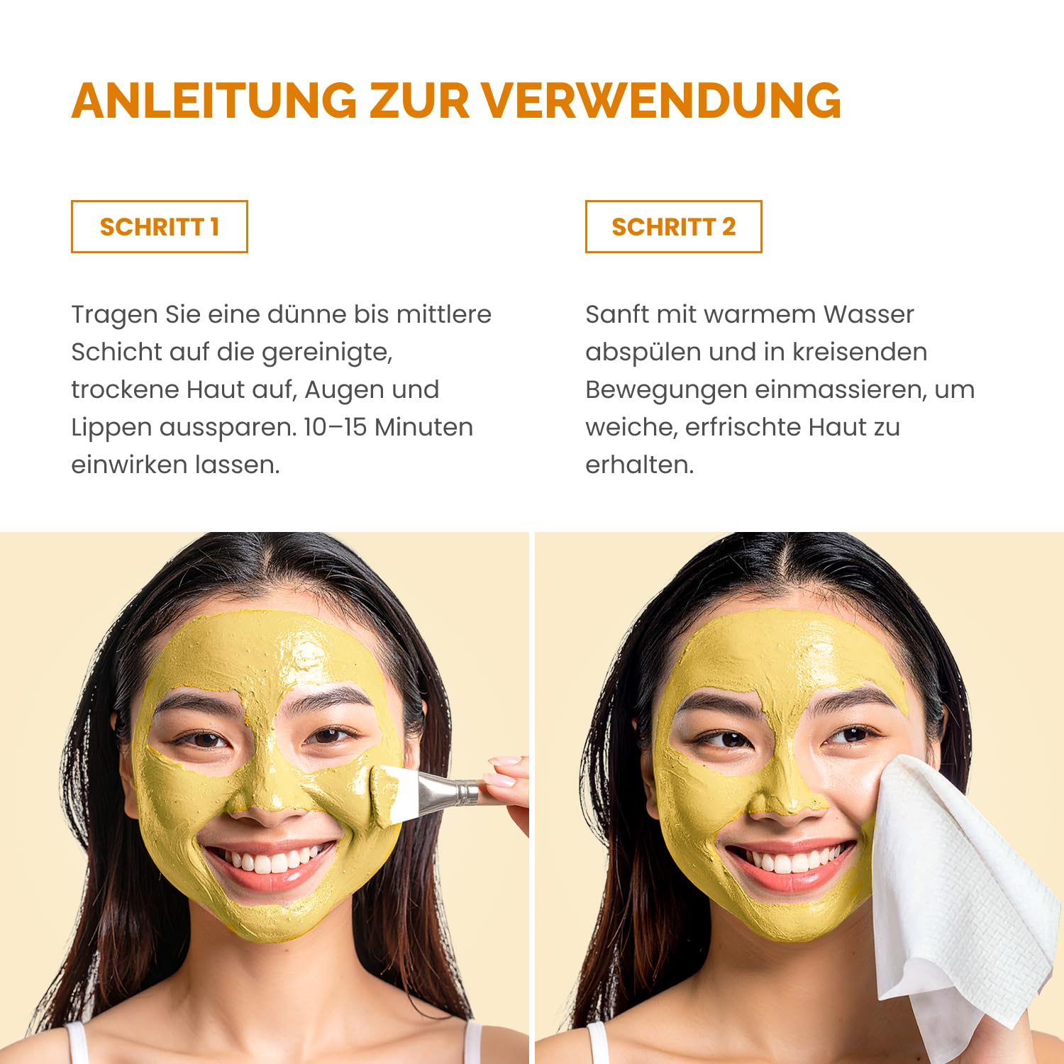 PLANTIFIQUE Koreanische Turmeric Tonerde Maske Vitamin C – Kurkuma & Fango Maske Körper – Porenverfeinernd Feuchtigkeitsspendend & Beruhigend – Clay Gegen dunkle Flecken – inkl. Spatel – 110 g