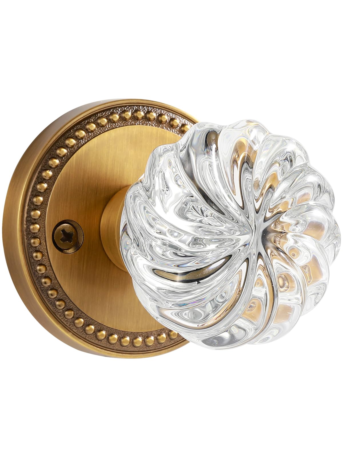 Boutons de porte en laiton antique cristal pour porte intérieure verre