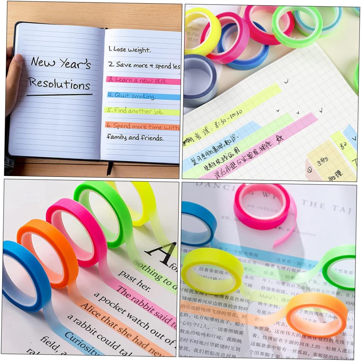 Operitacx 100rolls Highlighter Tape Transparent for Page Marking for School Office and Study Supplies Per