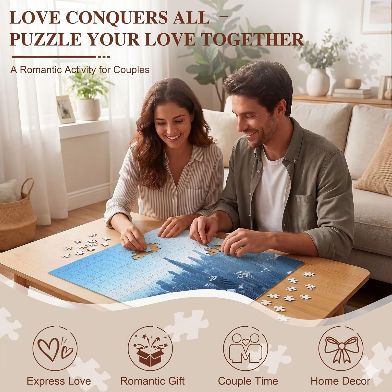 Città architettura-4 Puzzle 1000 Pezzi per Adulti, Puzzle in Legno - Collezione Classica con Poster Incluso - Sfida di Concentrazione e Passatempo Antistress, Gioco per Famiglia, 75 x 50 cm f0-49