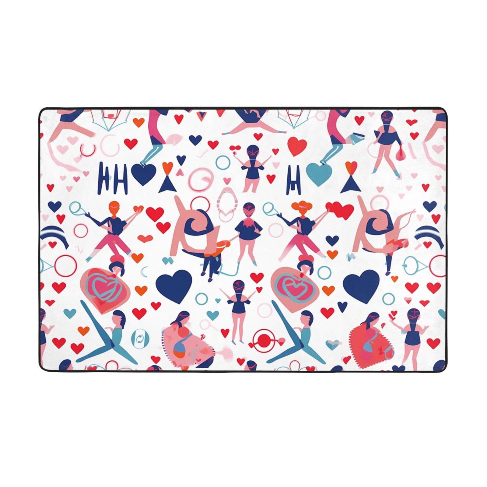 Tapis de gymnastique lavable grand format en velours doux