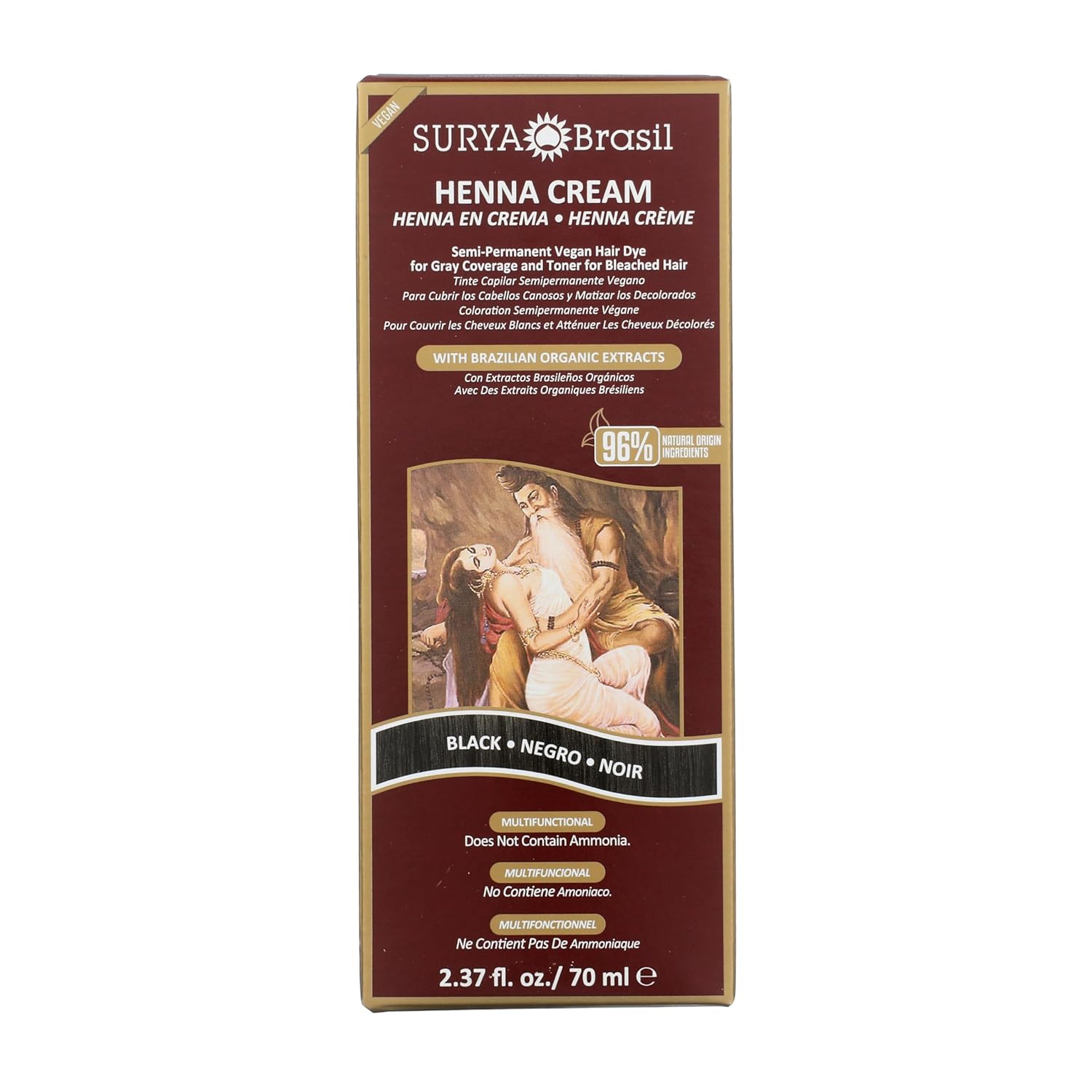 Surya Brasil Henna Cream Black - 2.31 Ounces - 3 PACK