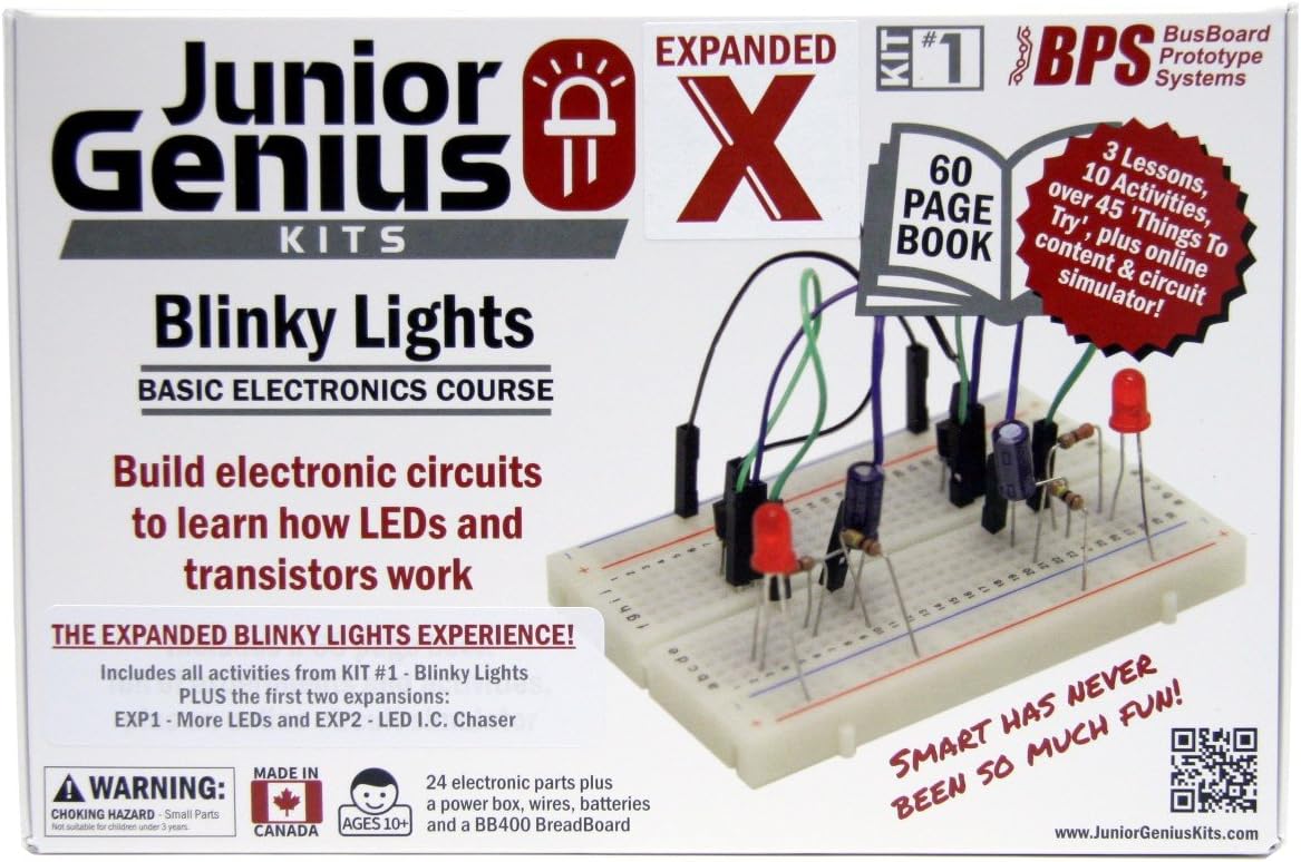 Junior Genius Kit #1 - Blinky Lights Expanded - Base Kit with First Two expansions Included [JRG01-KITX]