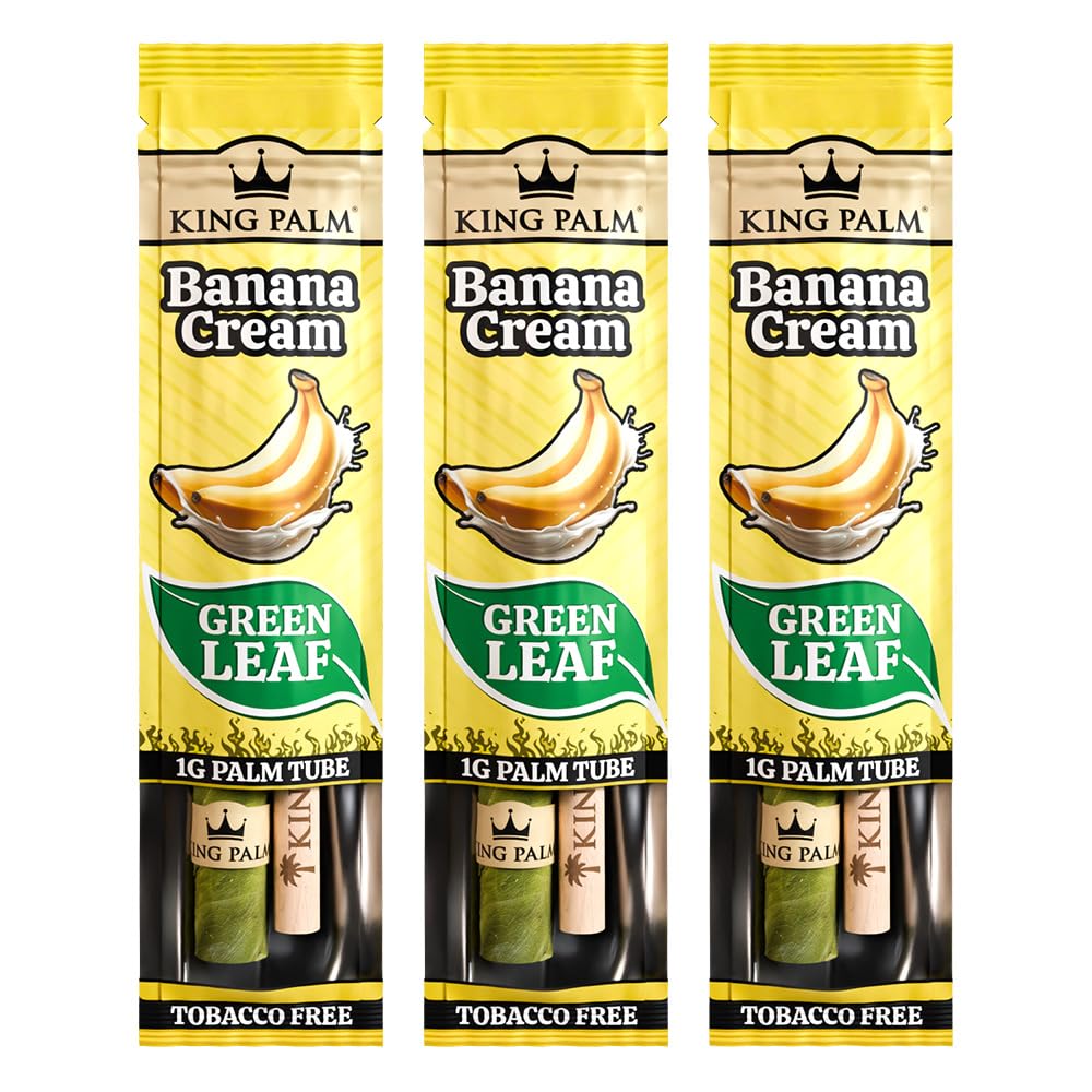 King Palm Mini Prerolled Cones - All Natural Preroll Palm Leaf Cone - Corn Husk Filter Tip - Organic Per Rolled Palm Leaf Wraps - 1 Cone per Pack - 3 Packs