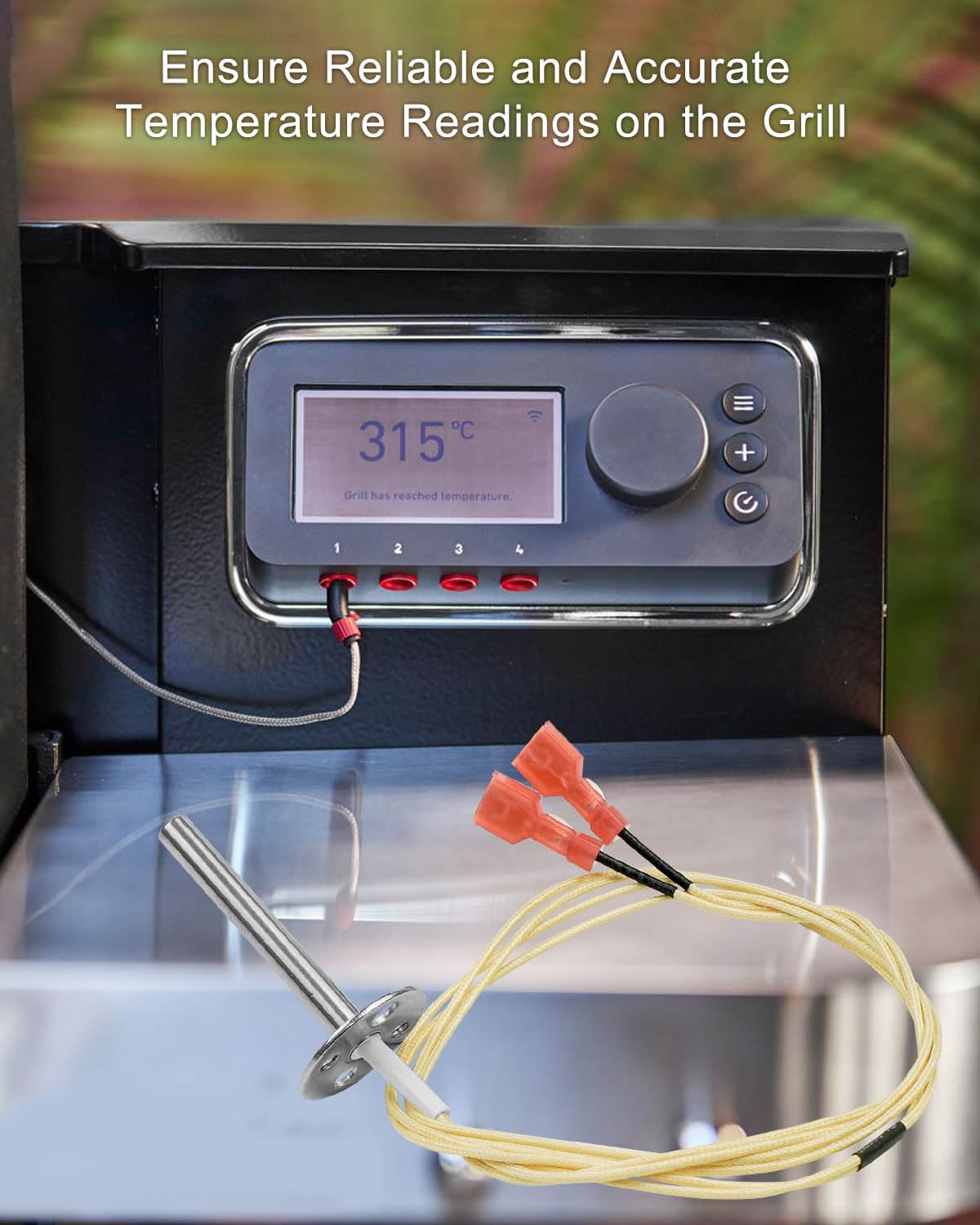 RTD Temperatursonde Für Bullseye Pelletgrill – Kompatibel Mit RT-B380/RT-B380X, Edelstahl