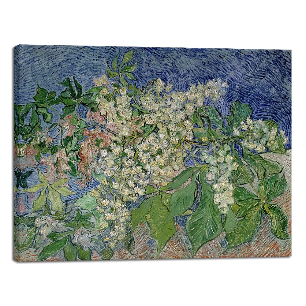Wieco Art Blossoming Chestnut Branches Canvas Prints of Vincent Van Gogh Art Famous Paintings Reproduction Classical Flower Pictures Artwork Wall Art