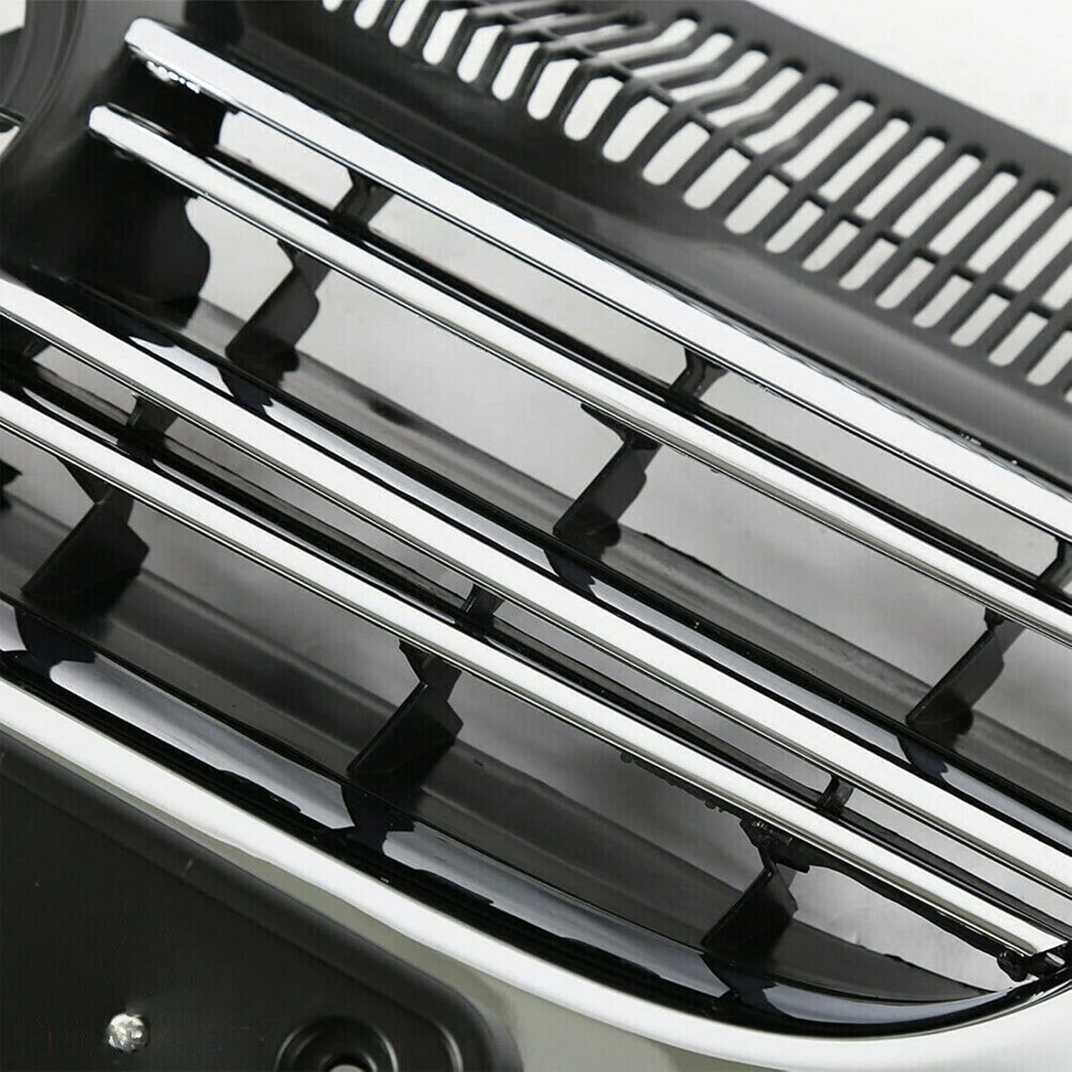 YLT AUTO Front Bumper Grille Guard with Replacement Kit Black Front Hood Air Intake with Chrome Trim for 2005 2006 2007 2008 2009 2010 Volkswagen Jetta
