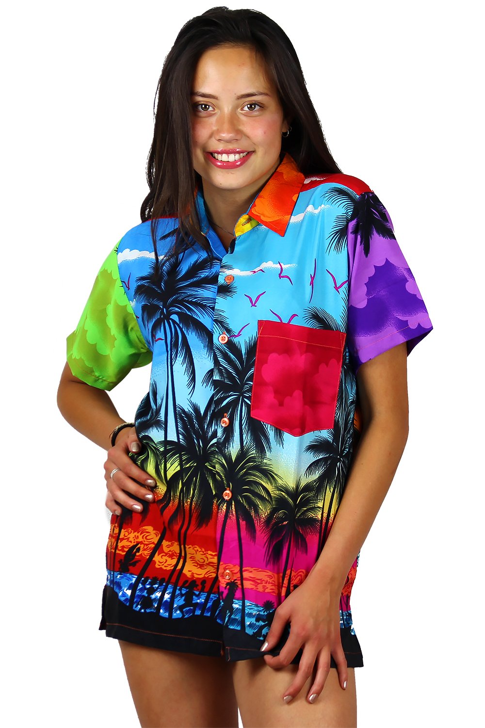 V.H.O. Funky Hawaiian Blouse Shirt, Shortsleeve, Mondy-Beach, M