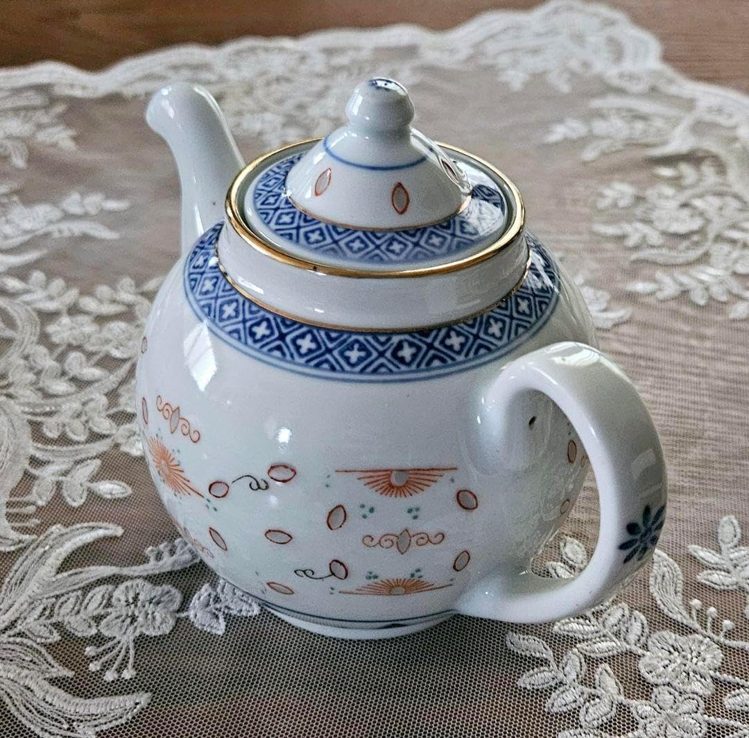 中国 景徳鎮 蛍焼 5客 赤絵 金彩 透かし 茶碗 玩玉 蛍手茶碗 5個セット