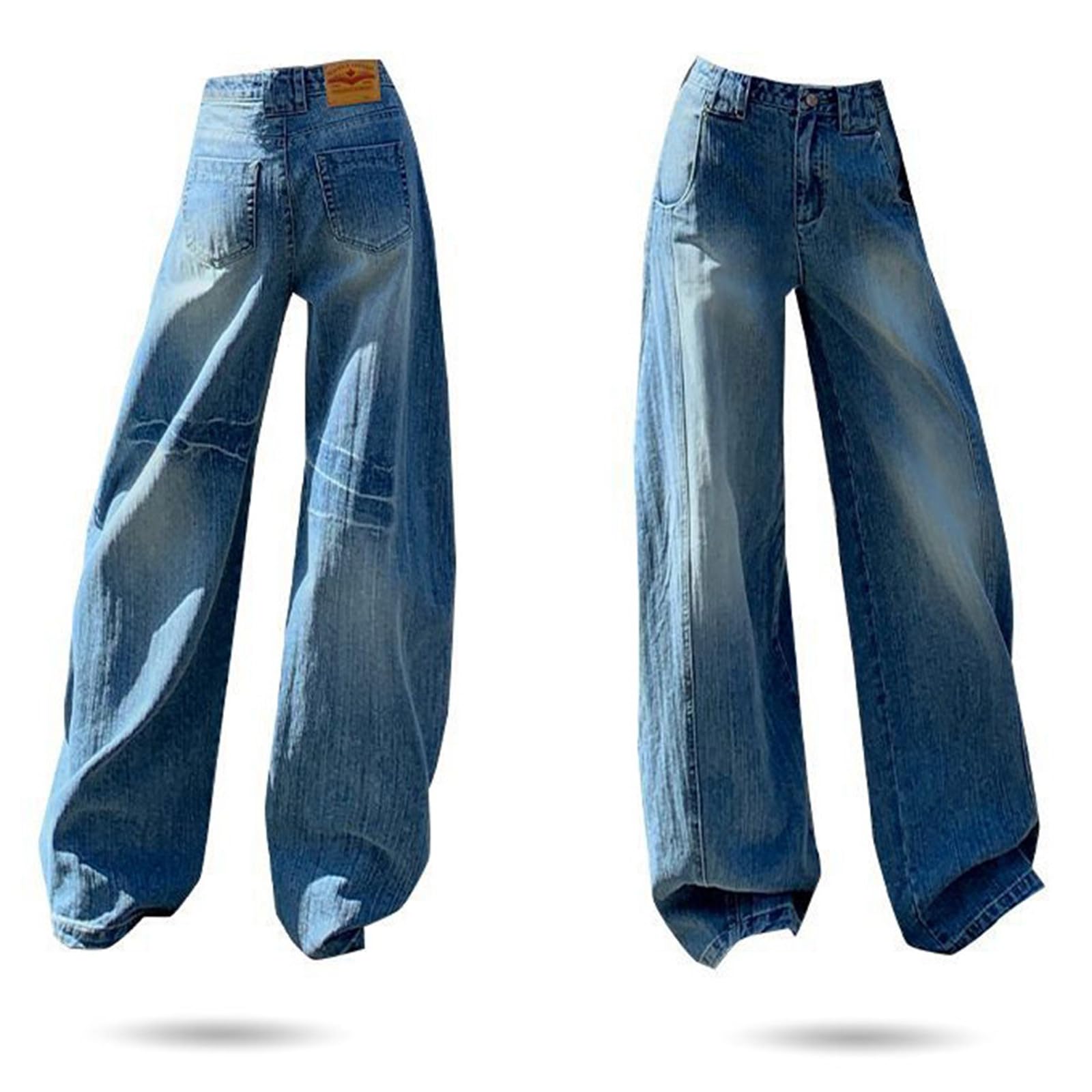 Pantalón Vaquero Mujer Vaqueros Elasticos Ropa Baggy Pantalones Rectos Primavera Tejanos Casual Tallas Grandes Ancho Invierno Ligero Anchos