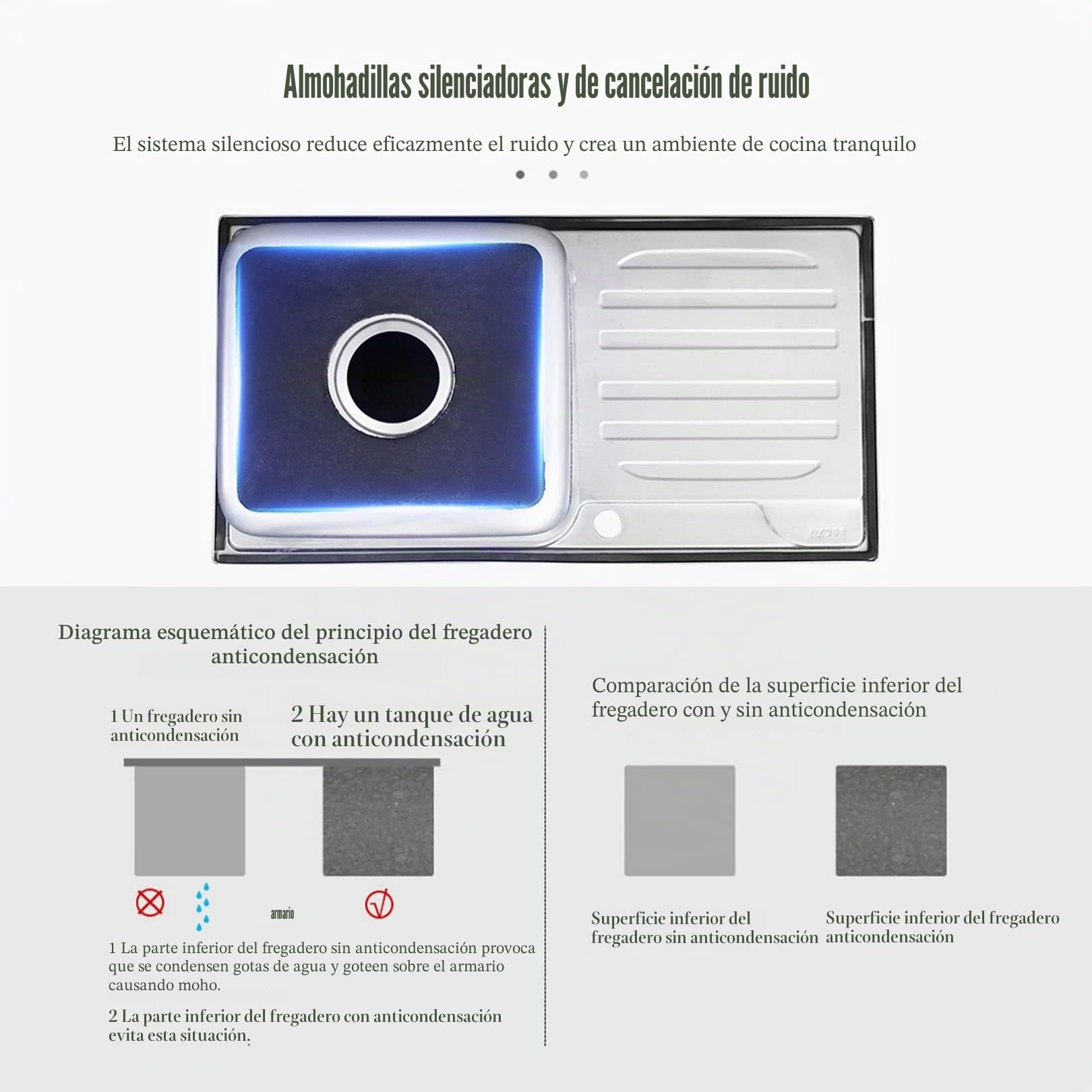 Fregadero Industrial Acero Inoxidable Comercial De Un Solo Tazón Fregadero De Cocina Independiente Lavabo De Mano，para Cocina, Restaurante, Bar, Jardín (Color : Hot and cold, Size : 1-tier 75 * 40cm)