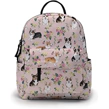 Deanfun Mini Backpack for Women - Cute Dogs Print Small Backpack Purse with Ample Storage and Double Zippers Waterproof Shoulder Straps 3D Graphic Corgi MNSB-425