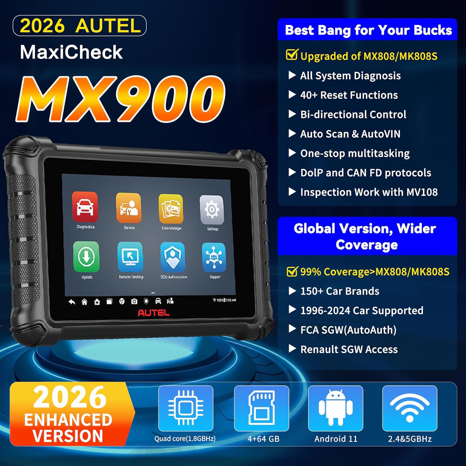 Mua MaxiCheck MX900 OBD2 Scanner, Upgrade Of MK808BT MK808S MX808S - View #9