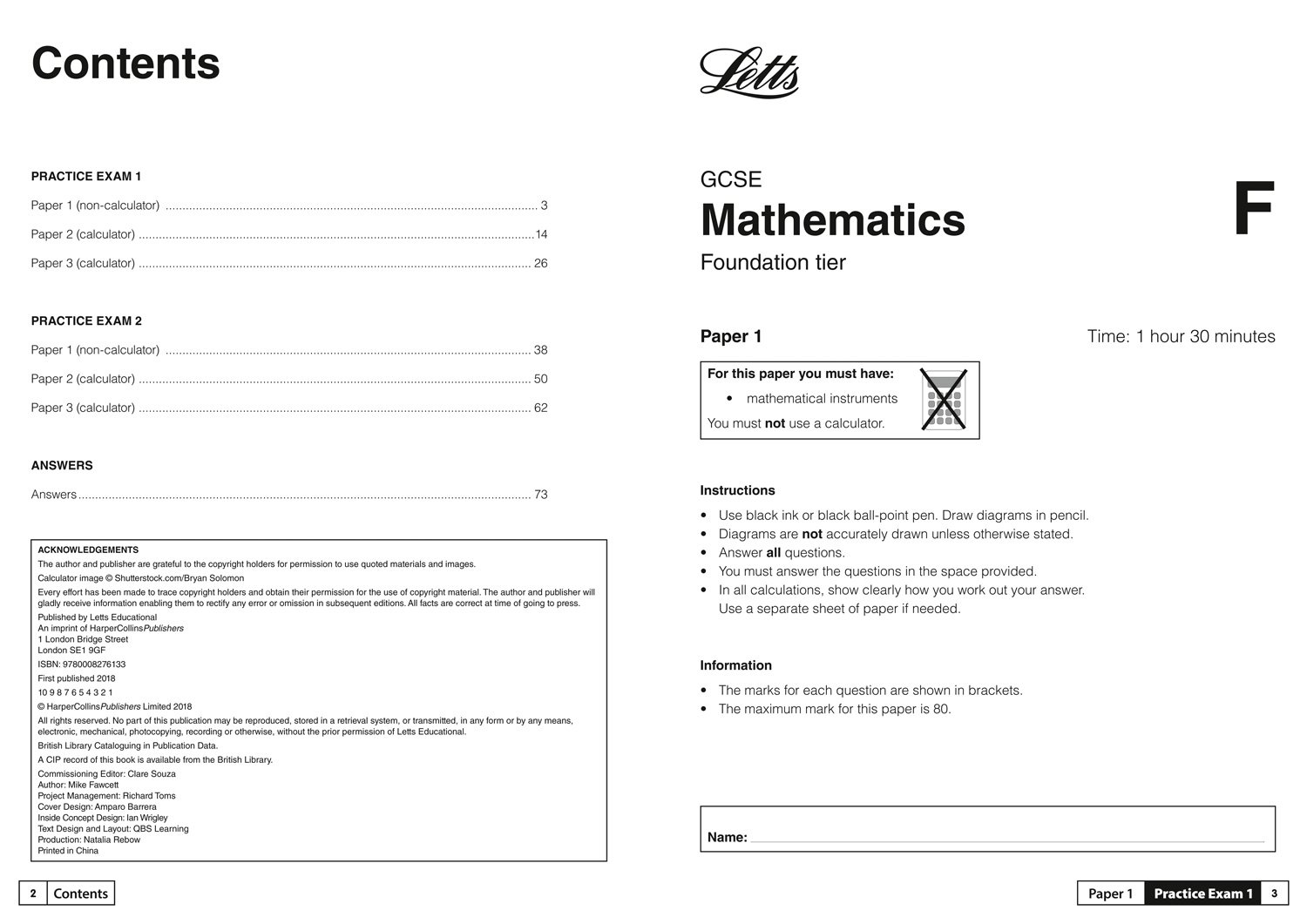 Grade 9-1 GCSE Maths Foundation AQA Practice Test Papers: GCSE Grade 9-1 (Letts GCSE 9-1 Revision Success)