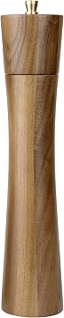 10" Acacia wooden salt and pepper grinder,Wood handicrafts mills shakers,Adjustable ceramic rotor pepper grinder,Refillable spice grinders