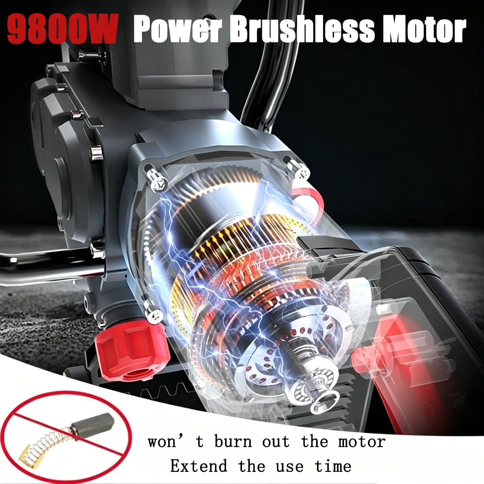 Cortadora Eléctrica De Hormigón De 9800 W, Profundidad De Corte De 30 Cm, Mango Ergonómico Antideslizante, Sierra De Anillo Ajustable para Cortar Paredes De Hormigón, para Granito, Piedra Y