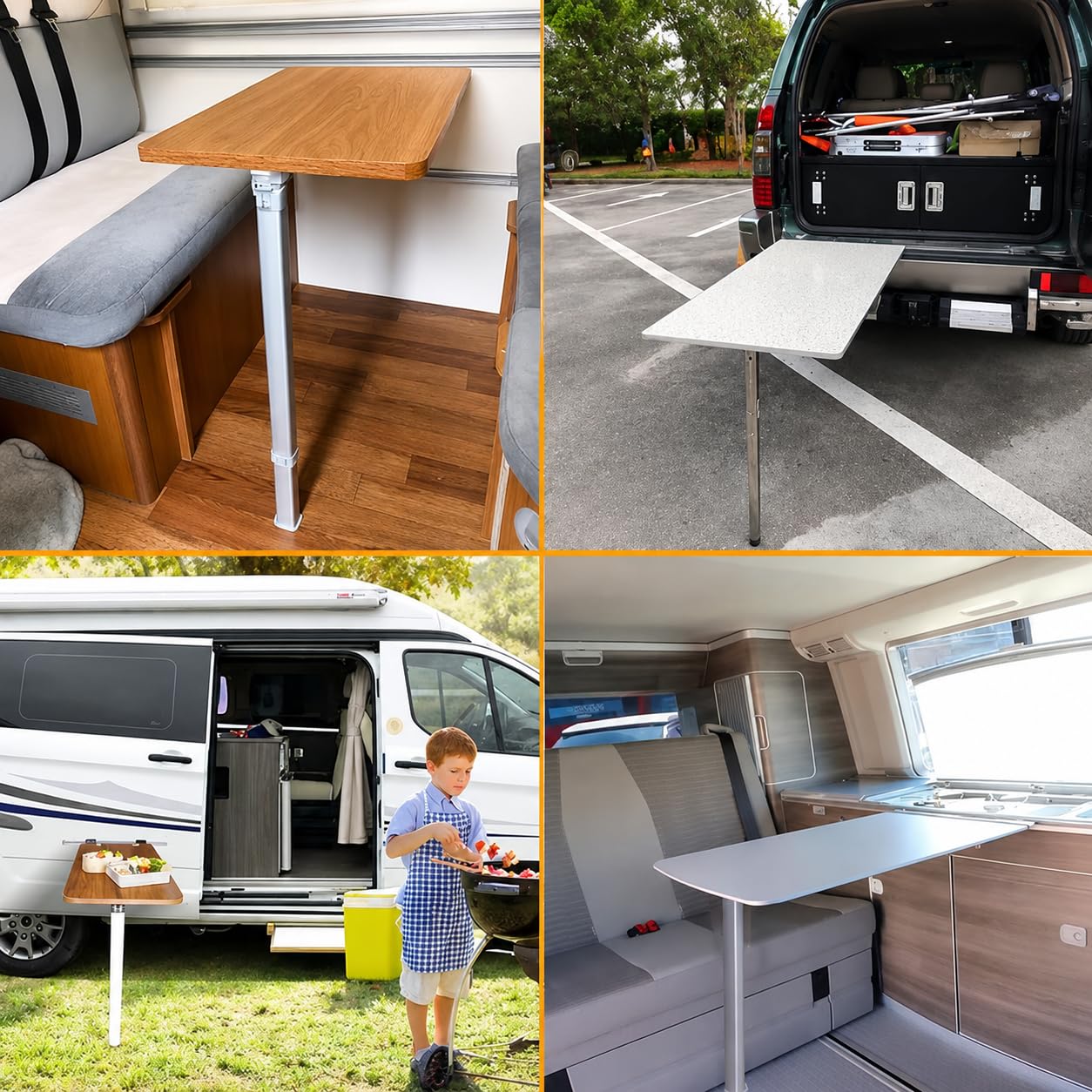 Pata Telescópica Plegable Mesa Camper 560-750 mm | Ajustable en Altura | Aluminio Anodizado Gris | Bloqueo de Seguridad | para Camper, Caravana y Autocaravana