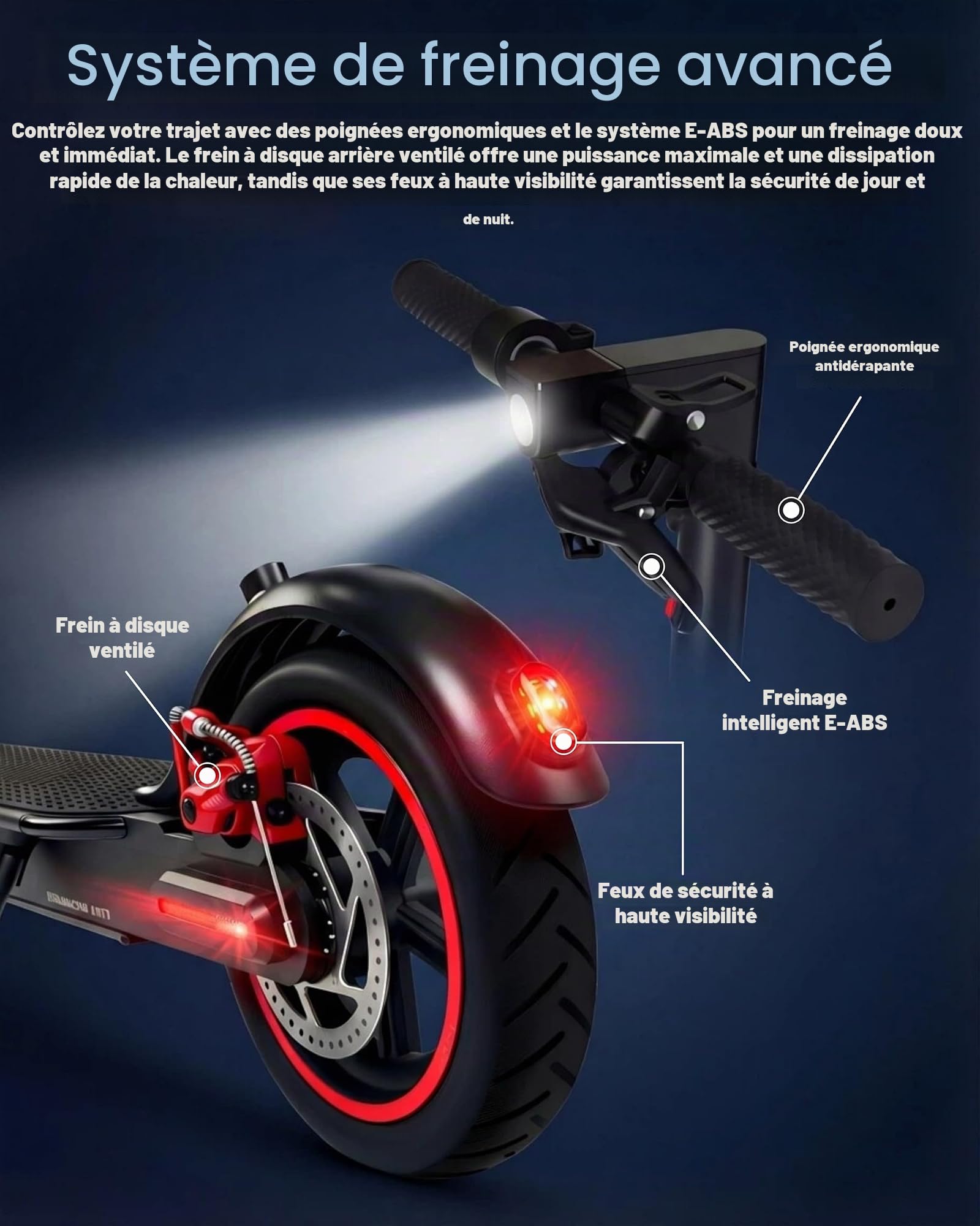 S3 Pneumatiques Trottinette Electrique Adulte Ultra Legere, 350w-500w Autonomie 30km,36v 10.4ah RéGéNéRation De Batterie Au Freinage Maxload120kg, APP Contrôle
