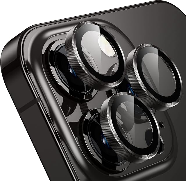 WSKEN for iPhone 14 Pro Max/iPhone 14 Pro Camera Lens Protector,[Night Shooting Mode] HD Tempered Metal Glass Camera Screen Protector Cover Film Accessories,Space Black