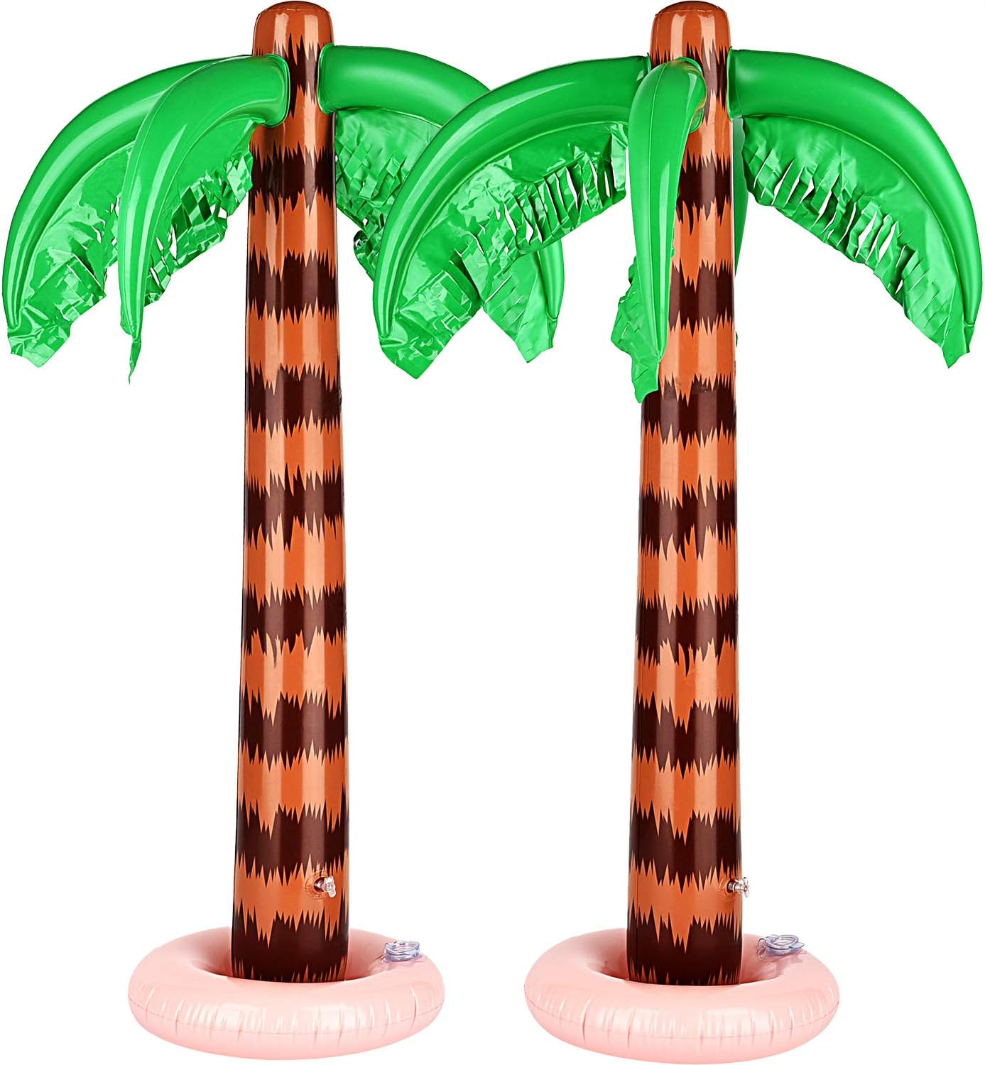 Inflatable Palm Trees Jumbo Coconut Trees Beach Backdrop Favor for Hawaiian Tropical Birthday Backyard Luau Pool Party Decoration Photo Booth Prop Accessory