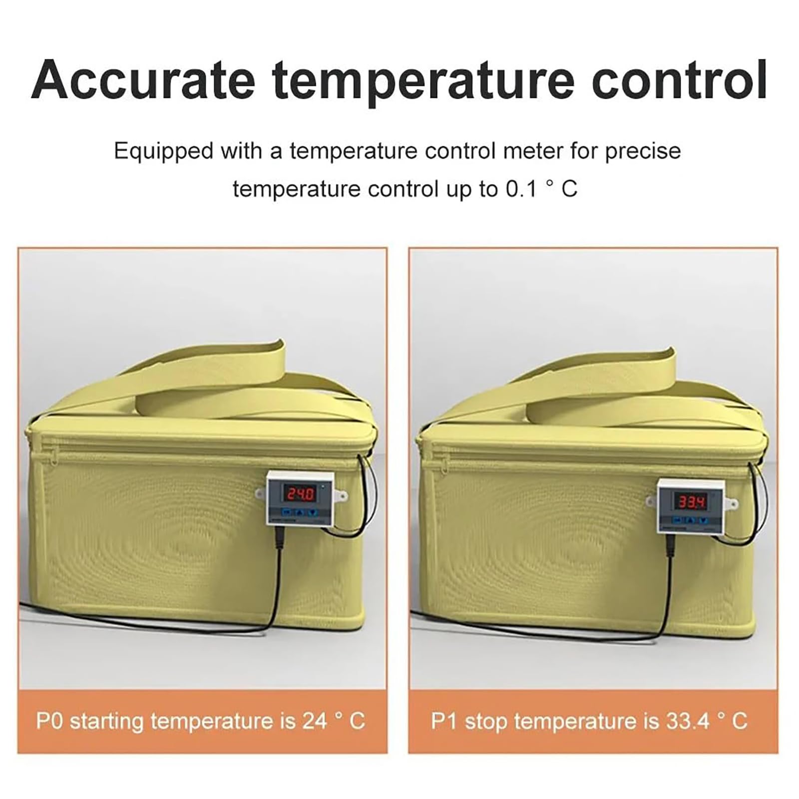 Horno de masa multiusos (-50-110 °C), con control de temperatura y temperatura de parada ajustable, sin olor al calentarse, ideal para hacer pan, yogur y natto,Yellow