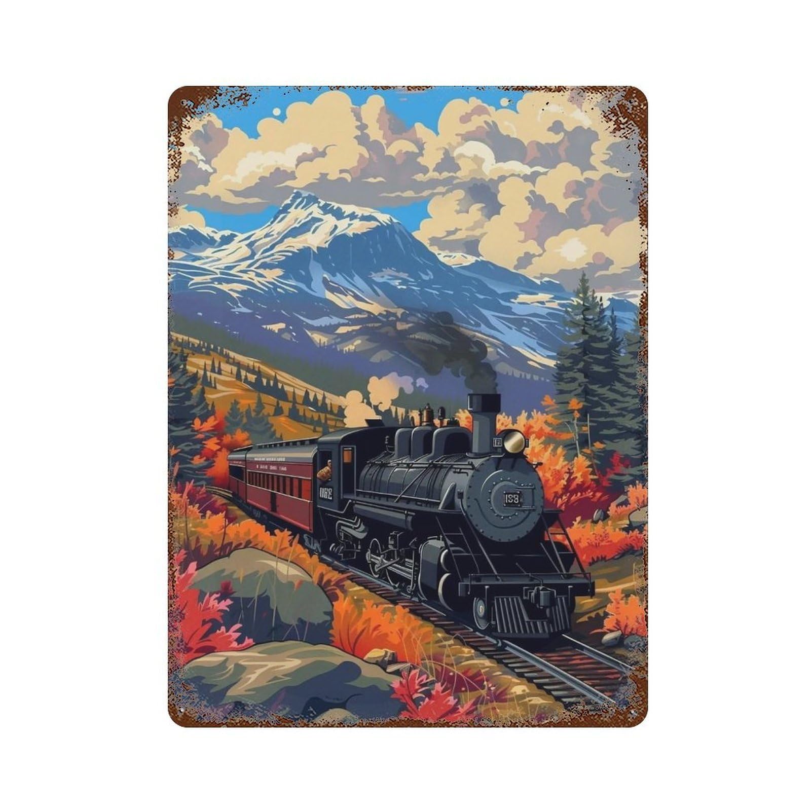 HDURYEYRYY Mountain Valley Steam Journey 01 Wall Retro Iron Vintage Art Metal Tin Sign Poster Modern Home Cofffee Club Art Bar Shop Decor 40x30cm