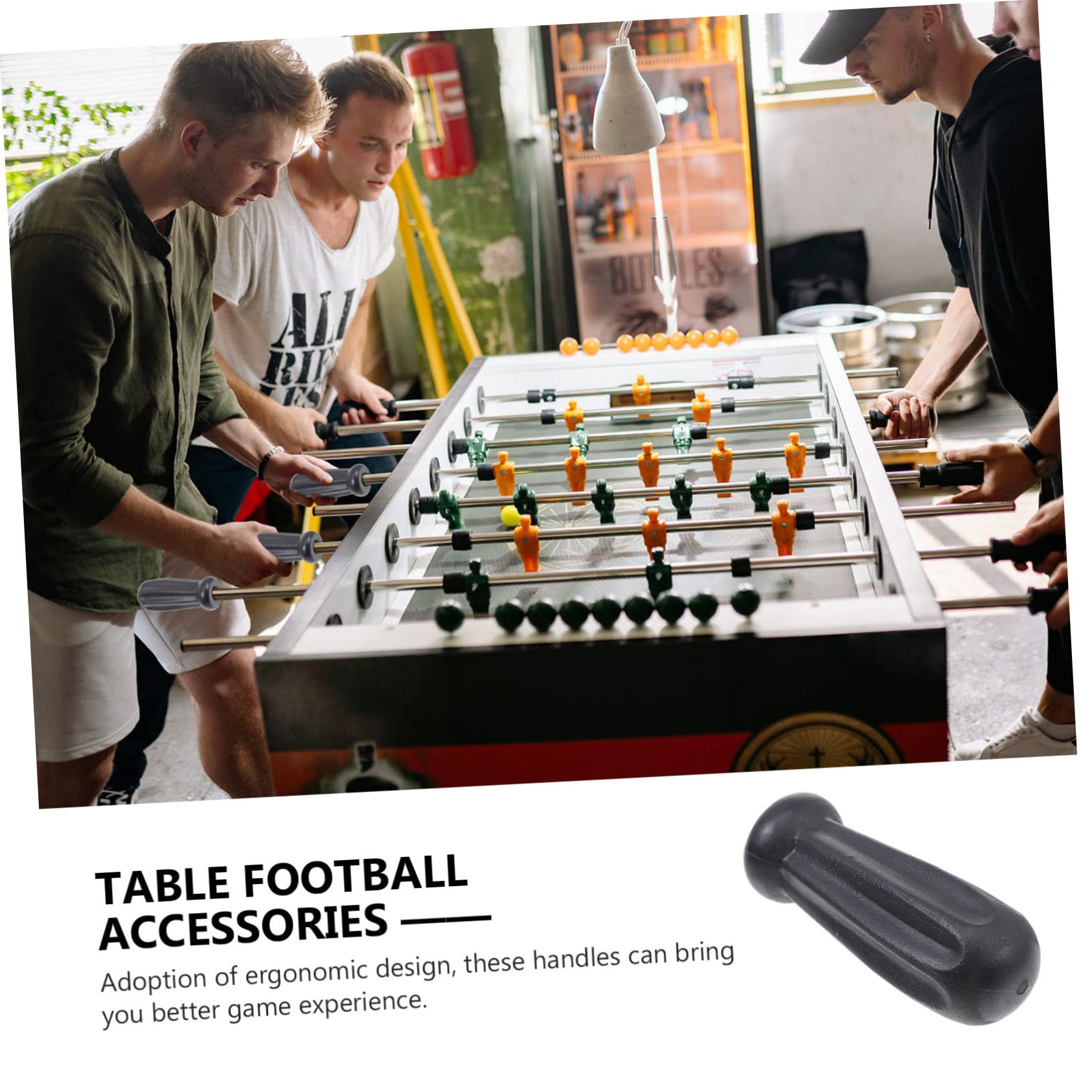 Garneck Poignées Octogonales en Plastique pour Baby-Foot, Lot de 8 Pièces Design Ergonomique et Surface Lisse, Faciles à Ranger pour Football de Table