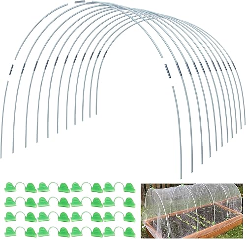 Aros de invernadero para bricolaje túnel de cultivo de menos de 2.7 pies de ancho, marco de aros de soporte de fibra de vidrio libre de óxido para