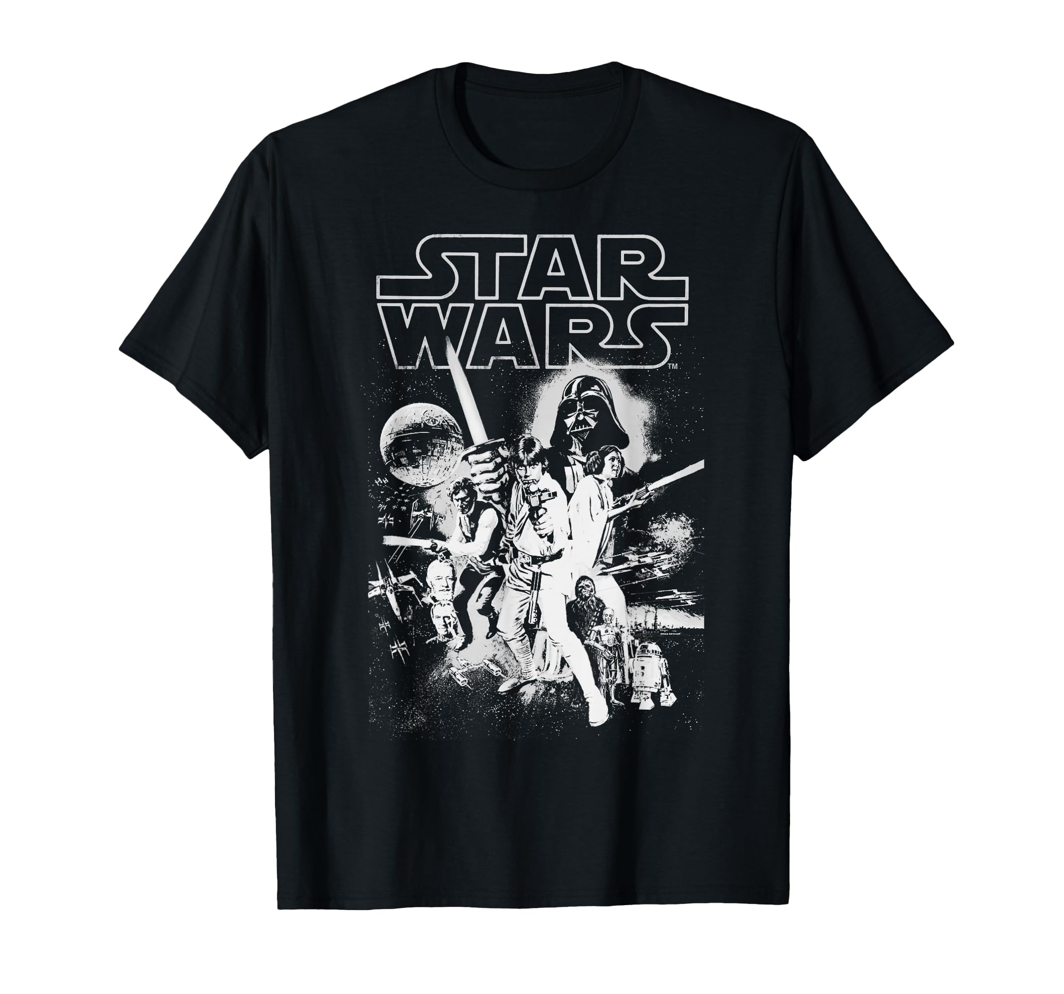 Star Wars Men's Black Official 'Poster' Graphic Tee Shirt, Medium