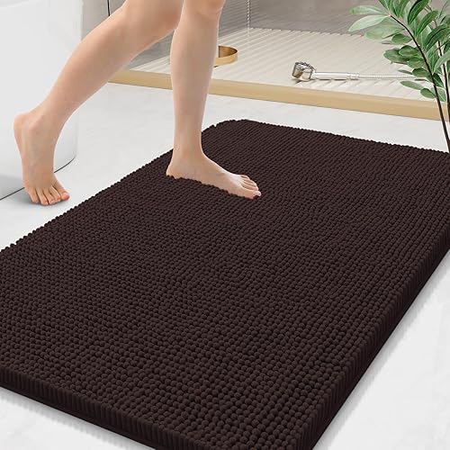 Miniatura 24 de Arotive Alfombras de Baño 30x20, Alfombras de Baño de Chenilla Shaggy Extra Suaves y Absorbentes, Lavables a Máquina con Respaldo de Goma