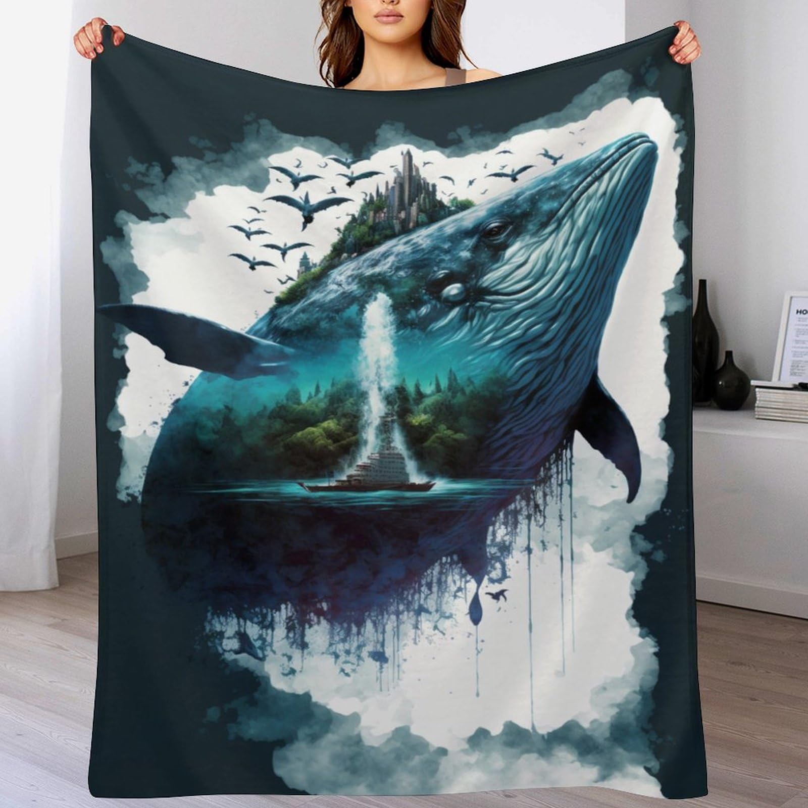 Manta para sofá en relieve 3D y forro polar suave para tardes de película en casa