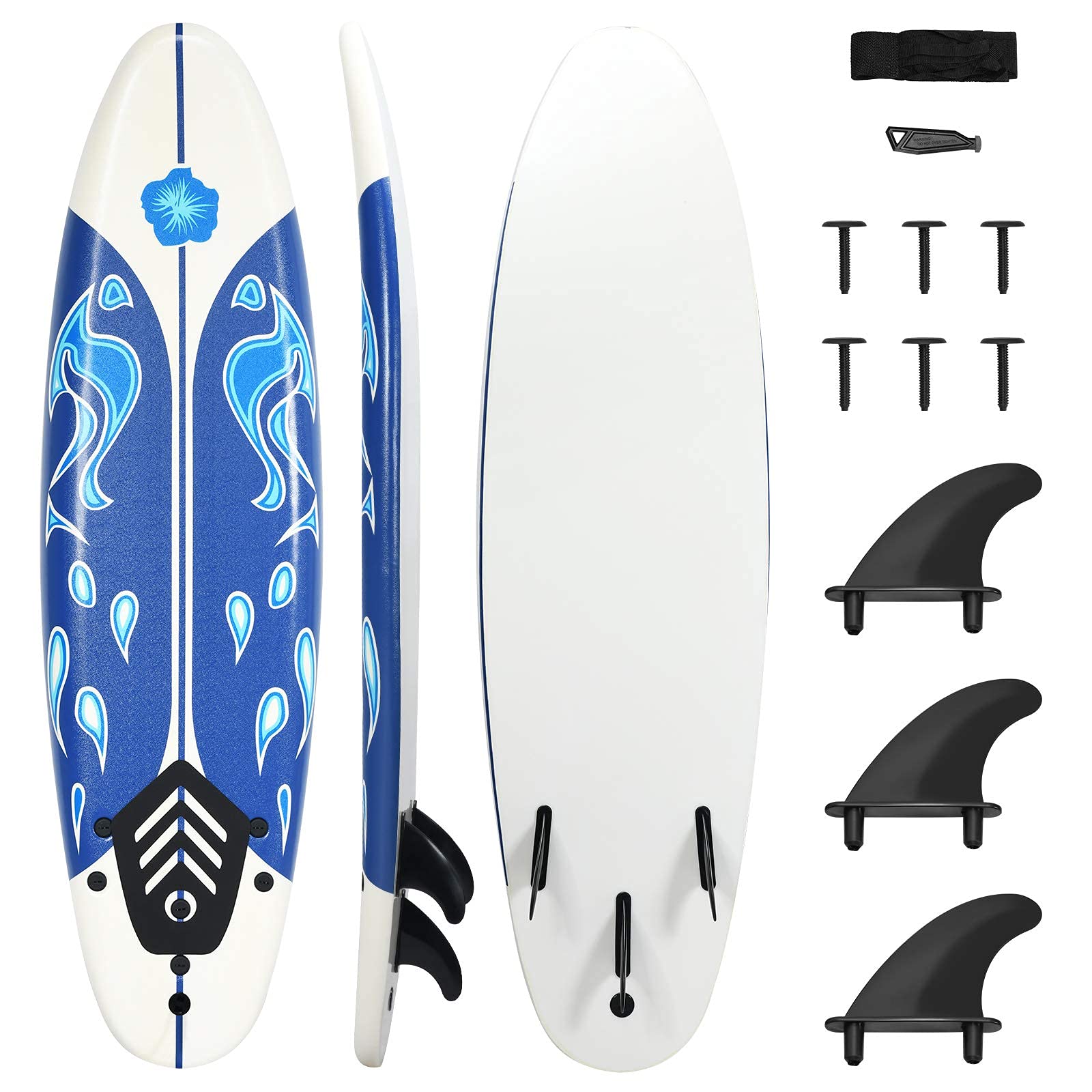 Amazon.com : RIVALLYCOOL 6FT Surfboard, Inflatable Long
