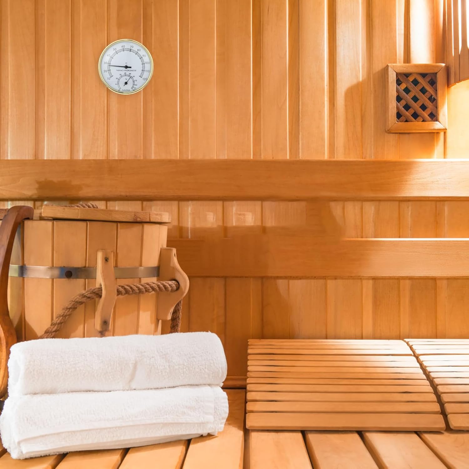 Humidity Temperature Meter Sauna Accessory with Abs Material and Modern Design for Accurate Humidity and Temperature Measurement in Sauna and Terrarium