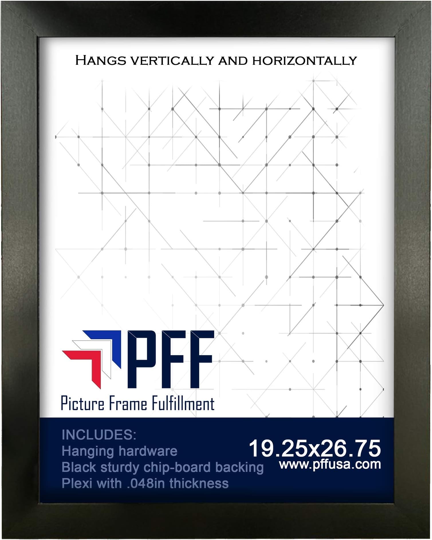 19.25x26.75 Puzzle Frame | Picture Frame | Poster Frame | 1.25 Inch Black Frame | Plexi Glass and Hanging Hardware Included