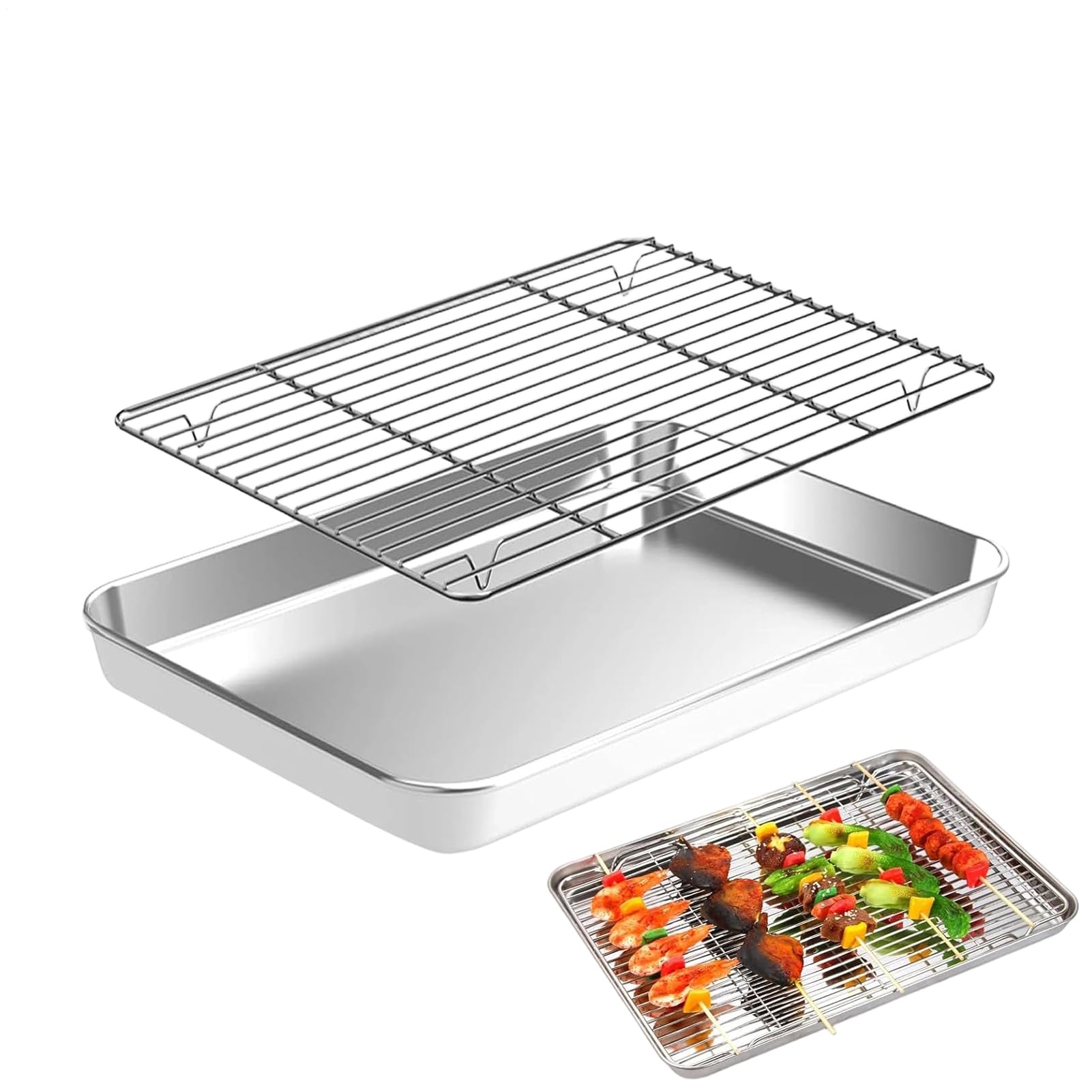 Plat de cuisson en acier inoxydable anti-adhésif contre les graisses
