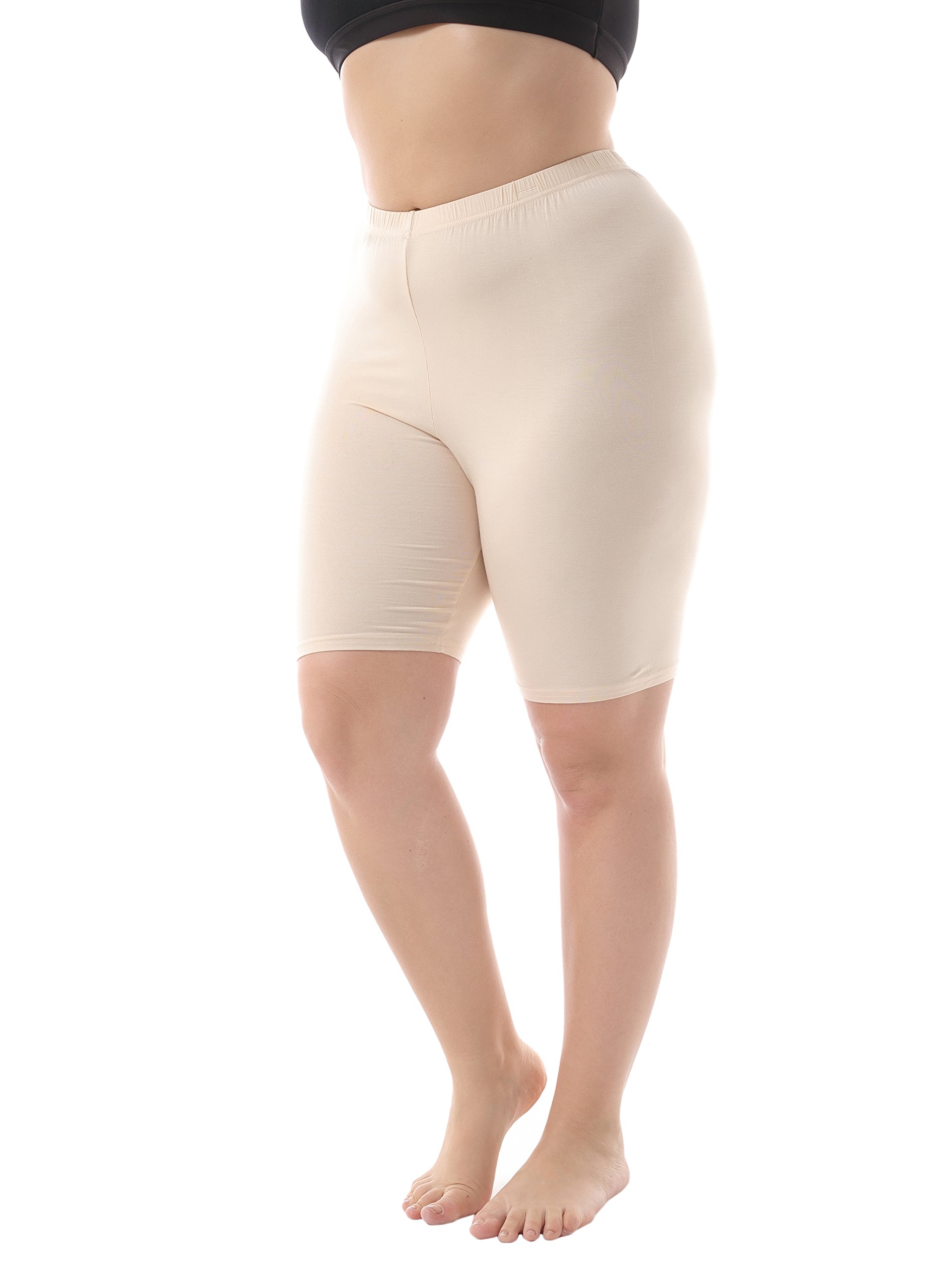 ZERDOCEANWomen's Soft Plus Size Mid Thigh Shorts Leggings