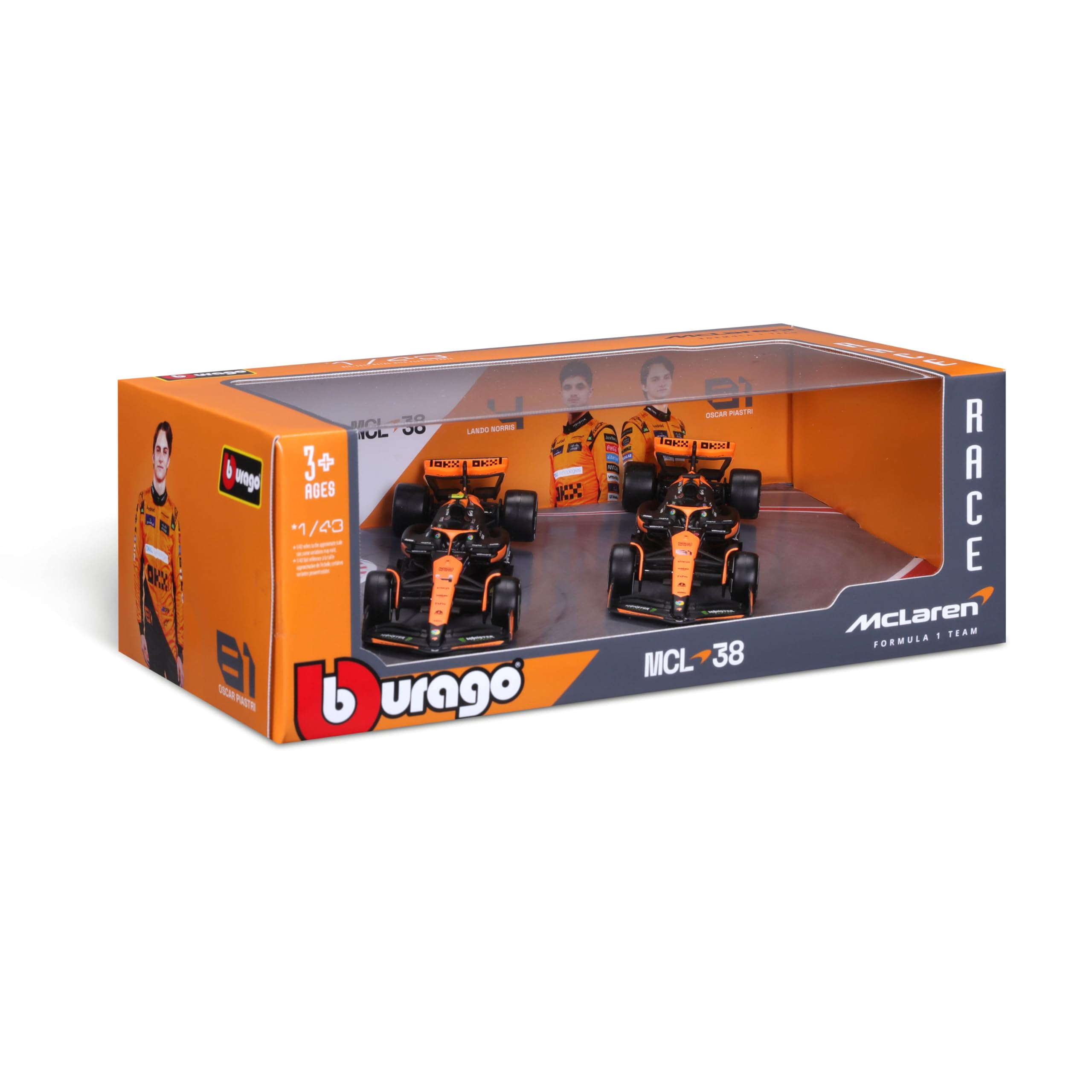 Amazon.co.jp: Bburago フォーミュラ1 マクラーレン MCL38 2個セット