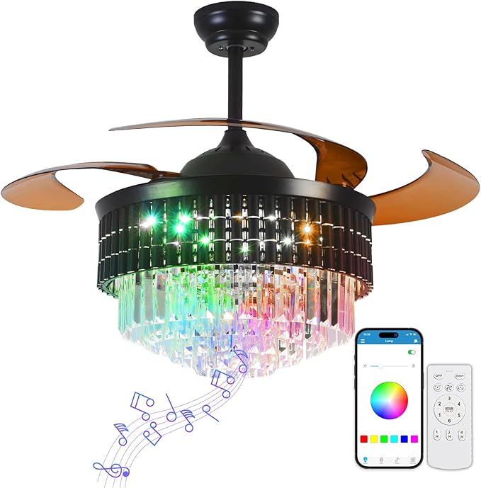 Ventilador de Techo 48 Pulgadas con Luz, Control Remoto y 6 miniatura 8
