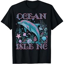 OCEAN ISLE NC DOLPHIN COLORFUL BEACH SOUVENIR T-Shirt