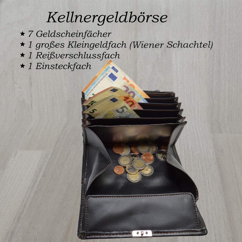 flevado CELRIC Kellnerbörsenset 4 teiliges Kellner-Bedienungsset Halfter Colt + Kellnerbörse + Hosenkette + Kellnergürtel Gastrobekleidung NUR FÜR Kurze Zeit!!!