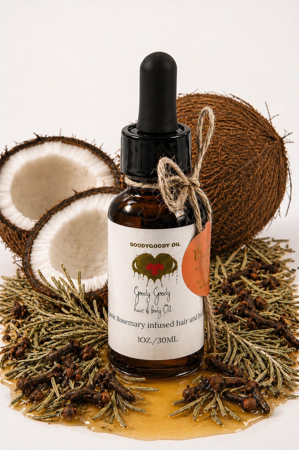 GoodyGoodyOil - Premium Handmade Rosemary & Clove Hair & Body Oil, 1 oz