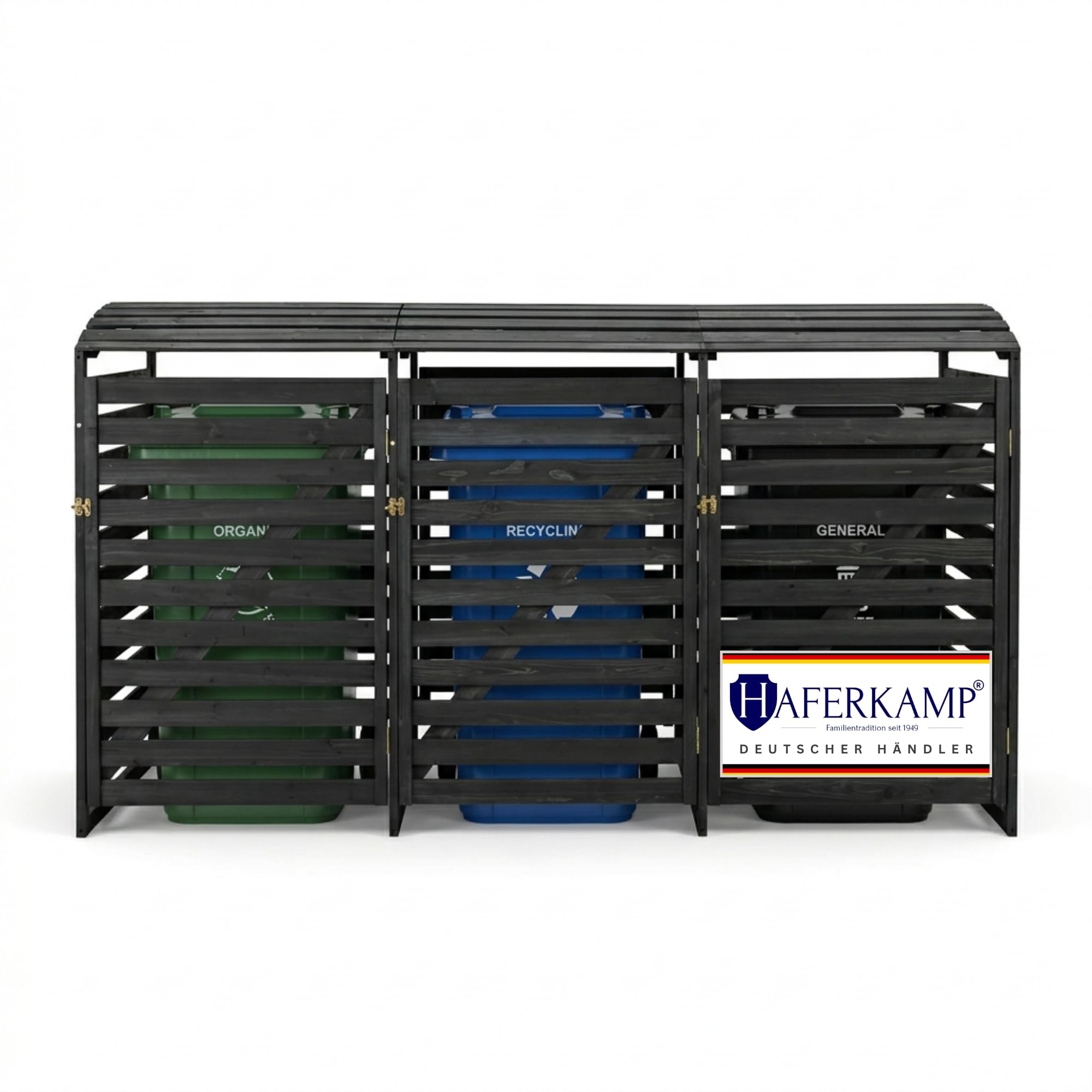 Mülltonnenbox Arkade 3er bis 240L HxBxT 219x92x122 cm Anthrazit
