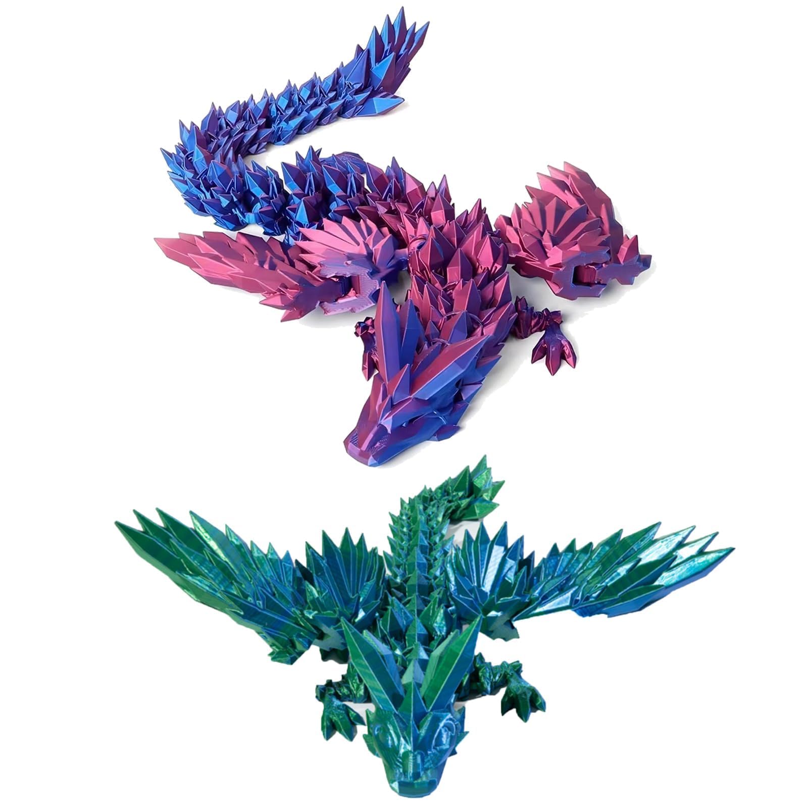 2PCS 3D Printed Dragon, Dragon Fidget Toy, Articulated Dragon, 22cm Articulated Fidget Dragon Toys