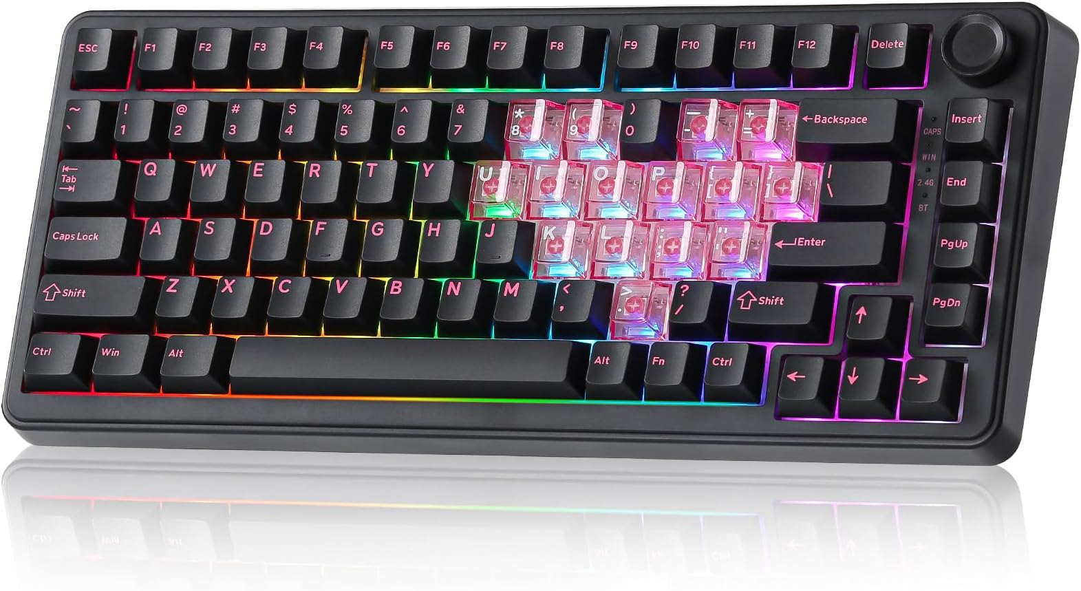 YUNZII B75 PRO 75% Wireless Mechanical Keyboard (Black Heart, CocoaV2)