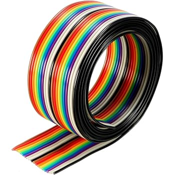 sourcingmap Flat Ribbon Cable 20P Rainbow IDC Wire 1.27mm Pitch 1 Meter Long