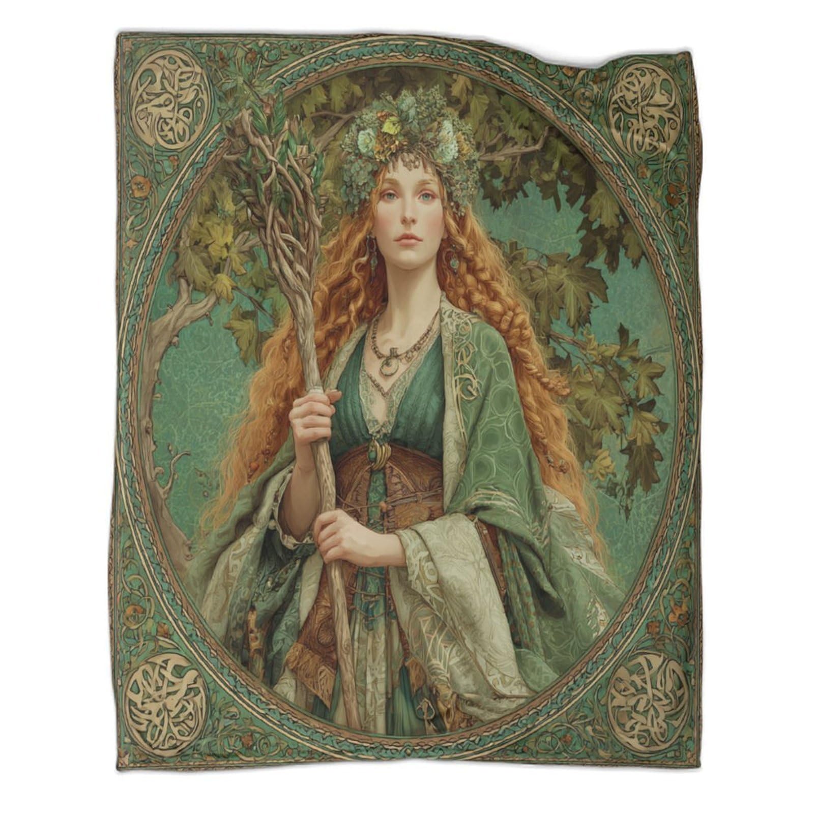 kaiyun Celtic Goddess Blanket 3D Printed Throws Suitable Teens Adults Soft Plush Suitable for Holiday Bed Sofa 50x60inch(127x152cm)