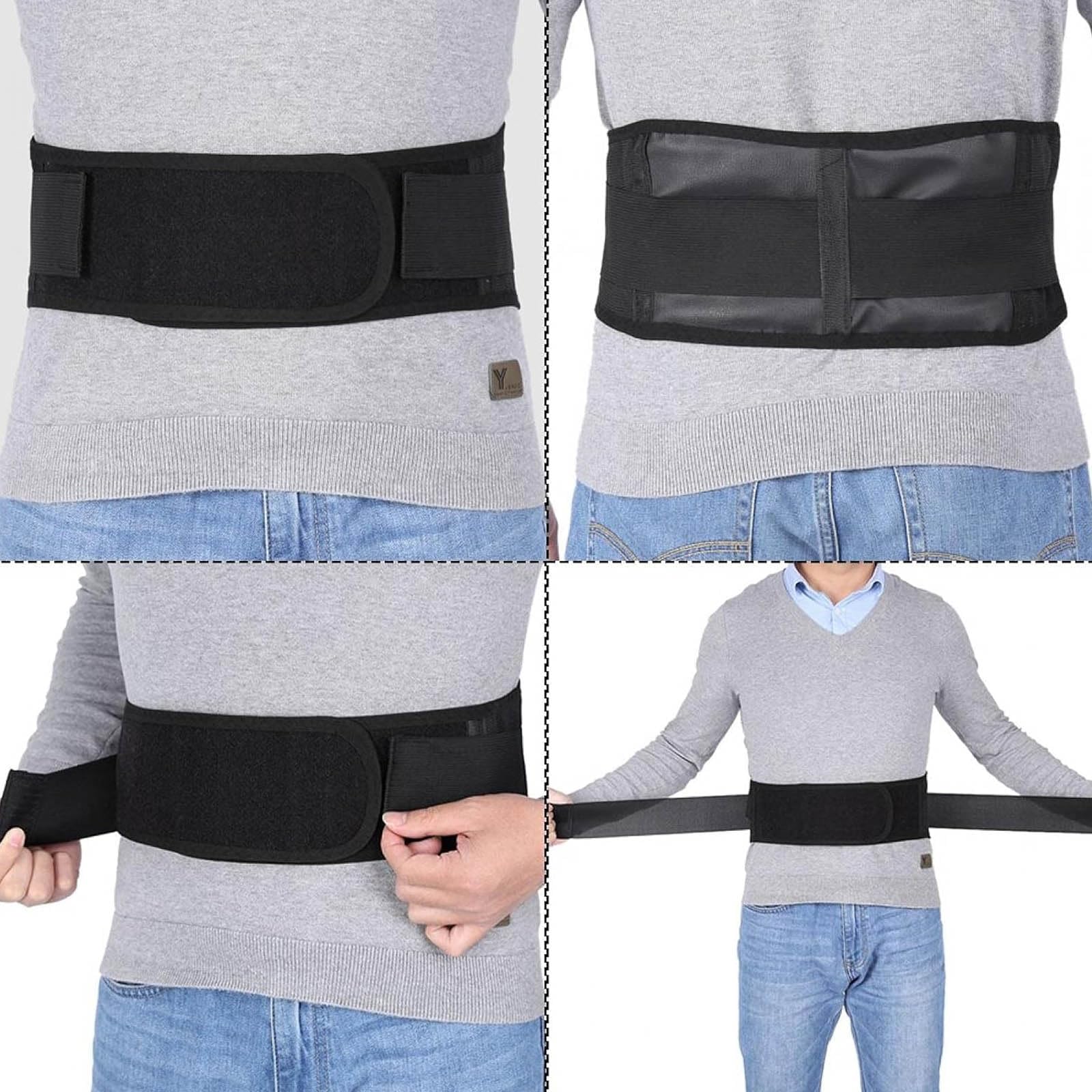 Faja Lumbar, Material de Caucho y Fibra plástica Que estabiliza la Columna Lumbar Mantiene el Calor. Cinturón Cintura, Soporte for Dolor Espalda M(M)