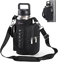 icolor Magnetic Gym Bag Water Bottle Holder with Phone Pockets, 5 Powerful Magnets & Adjustable Strap - Gym Organizer