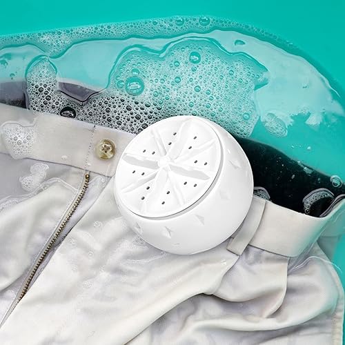 Miniatura 6 de Lavadora de mini turbina portátil para uso en fregadero con energía ultrasónica USB, lavadora compacta de mano para caravana, camping, viajes y