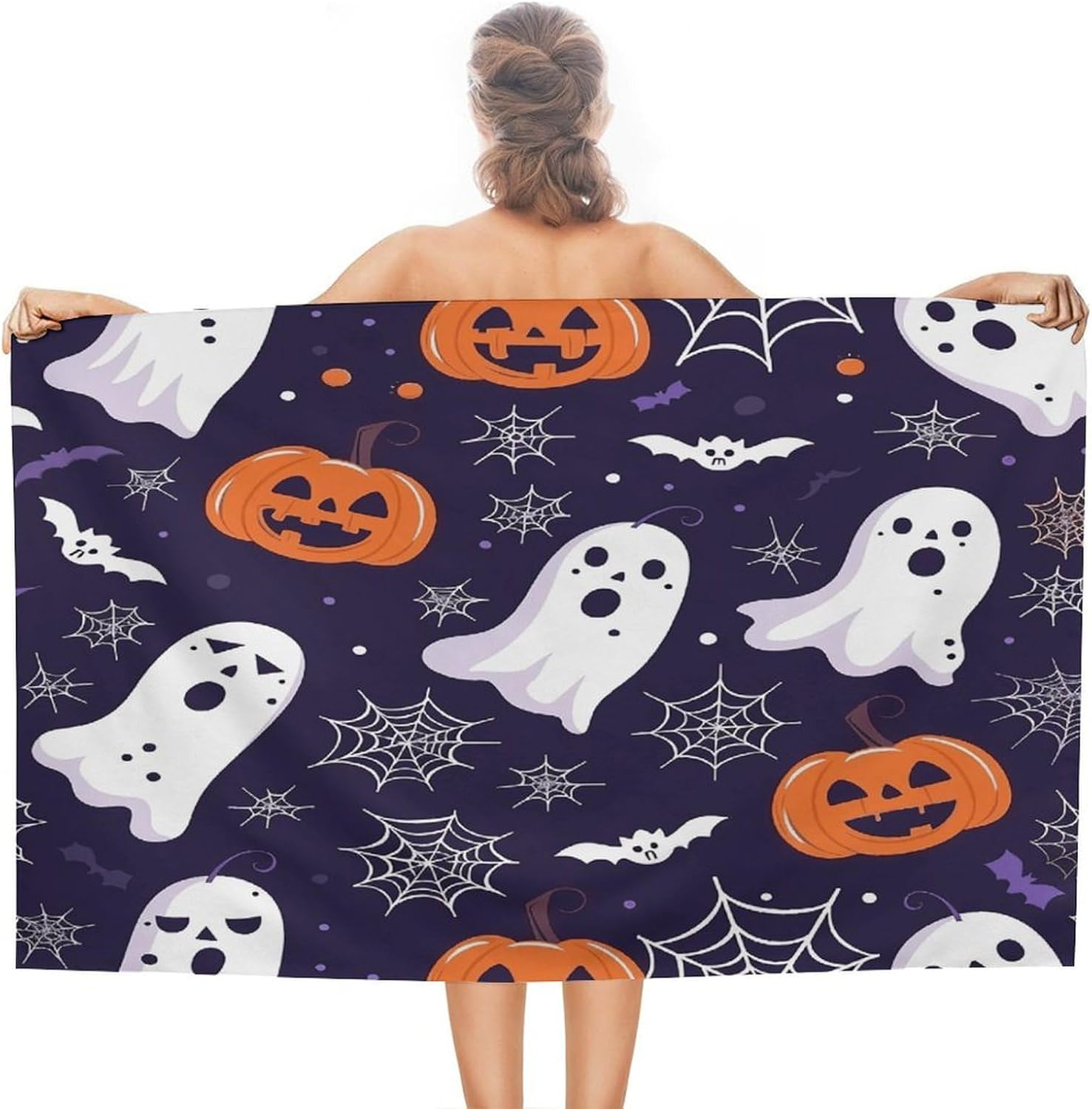 Swimming Towel, Dark Purple Ghost Printed Fashion Towel,Portable Towel,Durable Towel